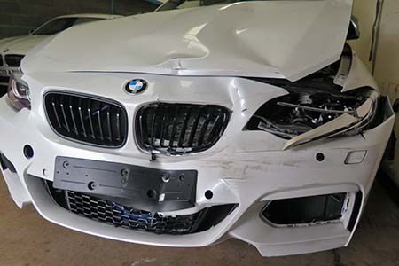 Burchell Assessors inspecting damage to BMW